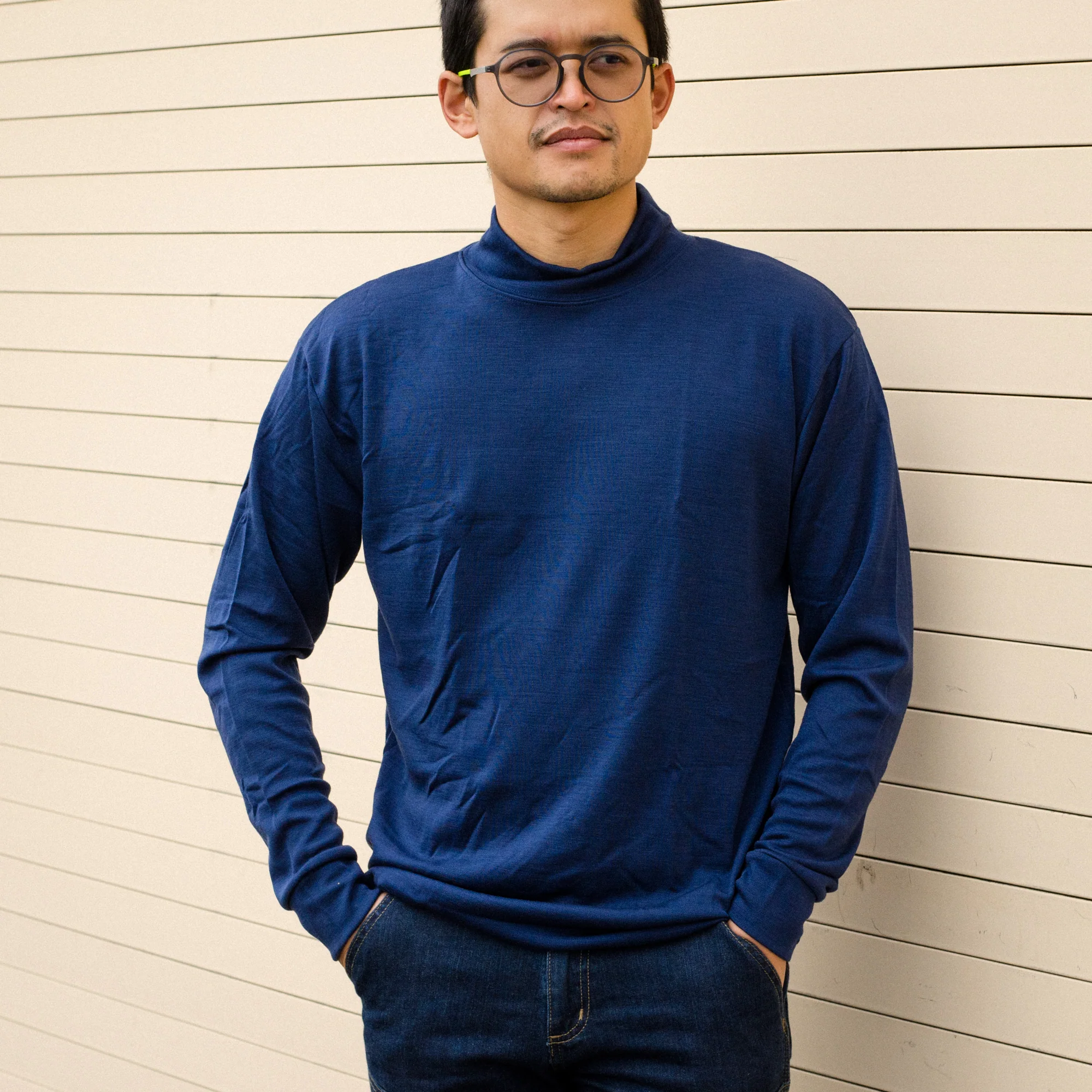 Aussie Wool lightweight SuperNeck (mock-t) Long-Sleeve Tee - Image 5