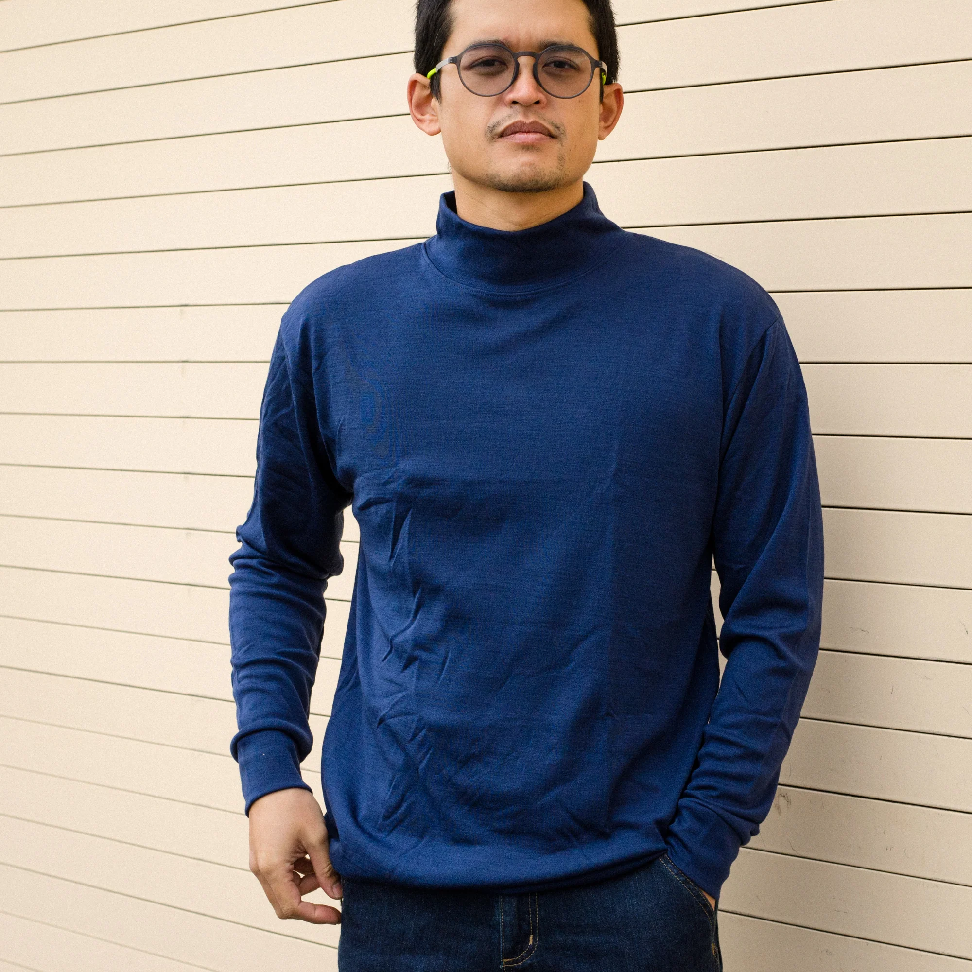 Aussie Wool lightweight SuperNeck (mock-t) Long-Sleeve Tee - Image 8